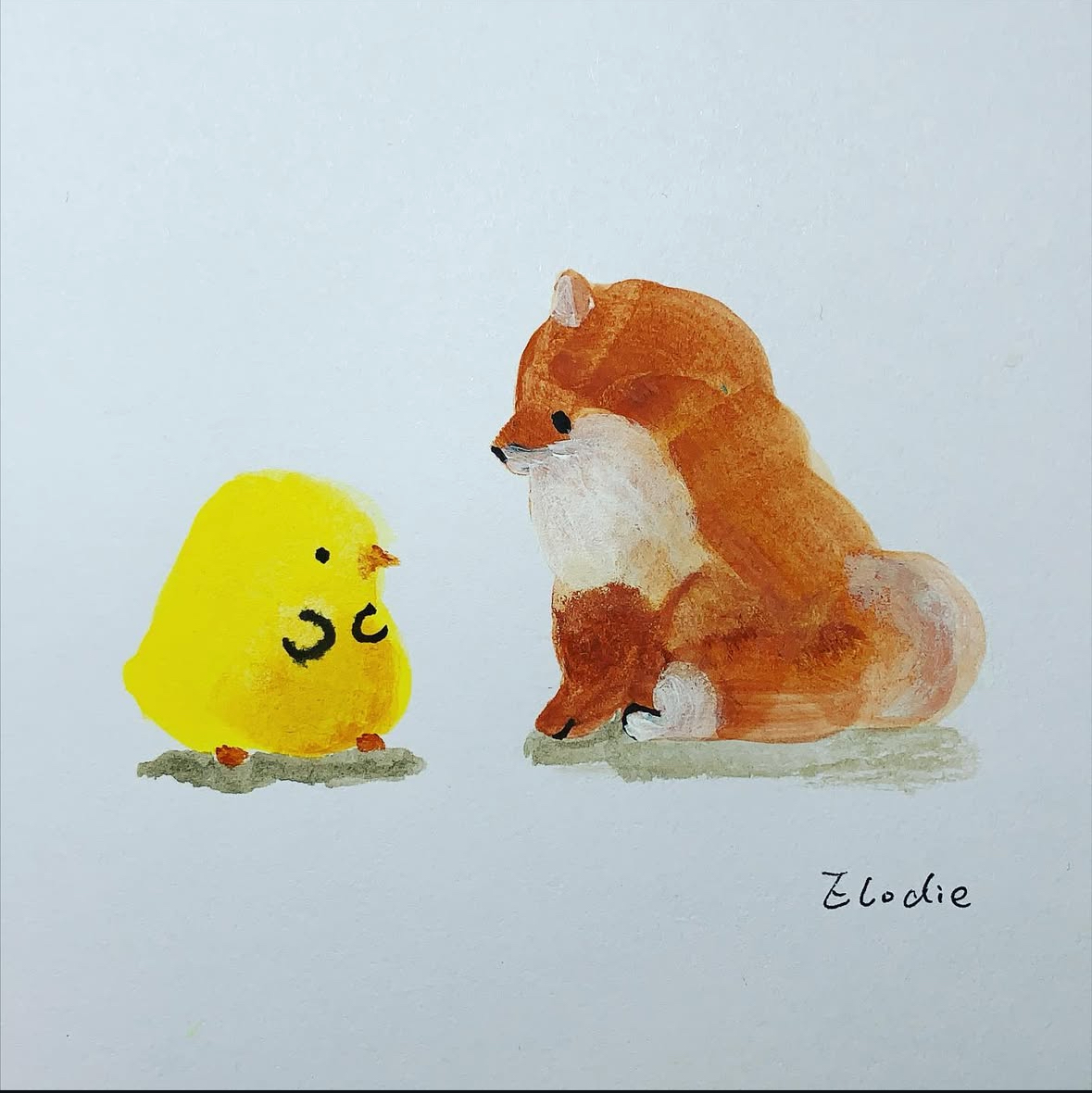 Shiba and chick